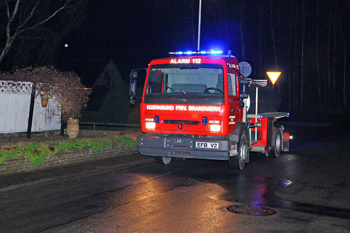 Brandværnet rykkede ud til skorstensbrand i Egernsund. Foto Jacob R.H. Hansen