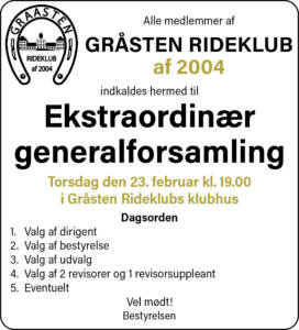 Ekstraordinær general forsamling i Gråsten rideklub af 2004