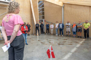 Der var rejsegilde på to nye klasseværelser på Nybøl Børneunivers. Foto Søren Gülck