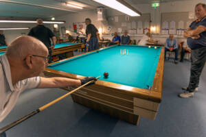 Der var spænding og præcision, da Gråsten Billardklub afviklede Æbleturnering. Foto Søren Gülck