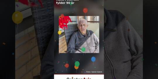 Hans Petersen, Gråsten, fylder 90 år – video fra Gråsten Avis